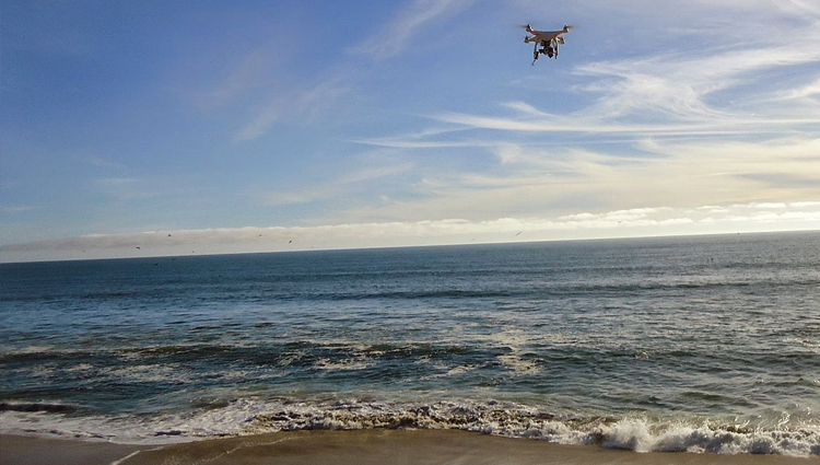 drone over sea