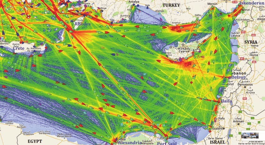 Marine Traffic in the Eastern Mediterranean