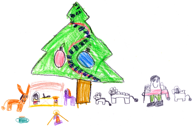 1 christmas kids drawing